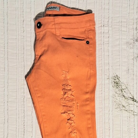 Emperial Orange Ripped Skinny Women's Jeans Size 5 Size S. - Picture 17 of 17